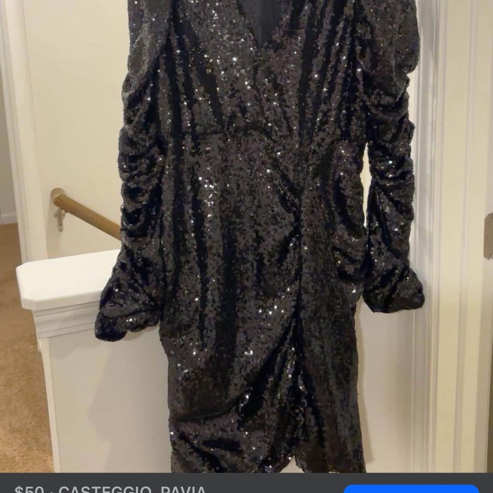 Fashion Nova Glittering Black Sequin Dress